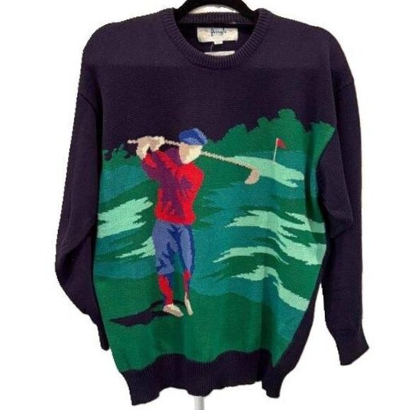 PRINGLE of SCOTLAND Vintage Golf Sweater - Picture 1 of 9